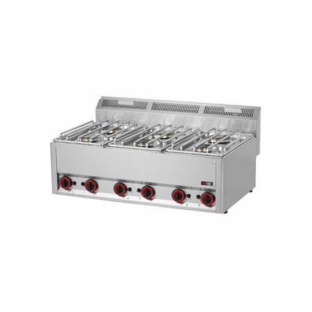 Linia 600 - Masina gatit gaz 6 arzatoare de banc, (3x3 + 3x3,6 kW), linia 600, SP90GL