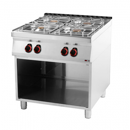 Linia 900 - Masina gatit gaz cu 4 arzatoare fonta cu suport, 5+2x8+3,5 kW, linia 900, SP90/80G