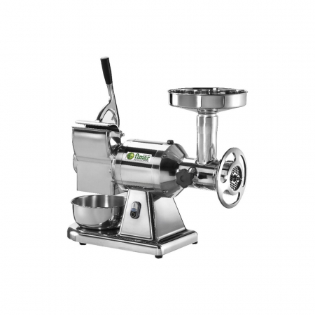 Masini de tocat carne cu razatoare - Masina tocat carne cu razatoare de parmezan, 150-250 kg/h carne, 40 kg/h parmezan, grup aluminiu, 230V, 1,1 kW, 22T