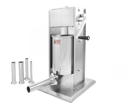 Masini de facut carnati - Masina umplut carnati inox 10 litri cu 5 palnii inox incluse BT10