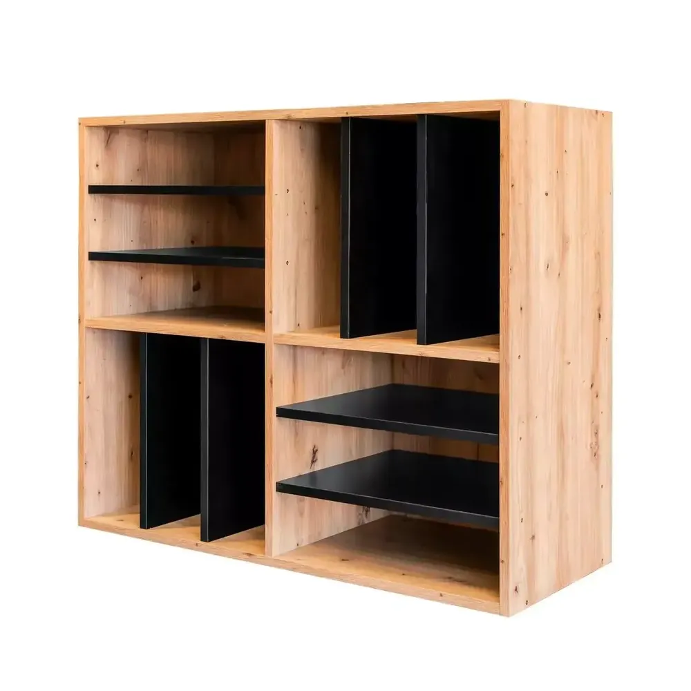 Mobilier pentru magazine - Modul raft vin/alcool 86cm, stejar artisan/negru