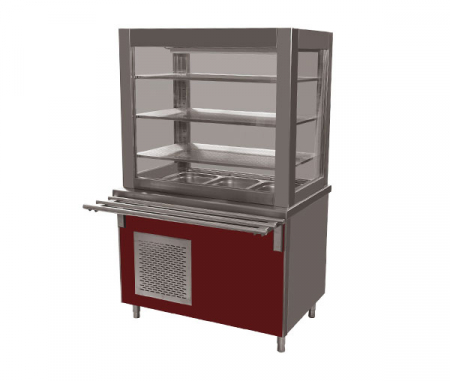 Linie autoservire - Modul rece cu vitrina servire asistata, 4 GN1/1