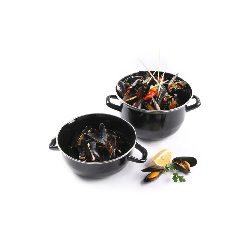 Oale si tigai - Oala emailata cu capac pentru scoici, 3L, 21 cm