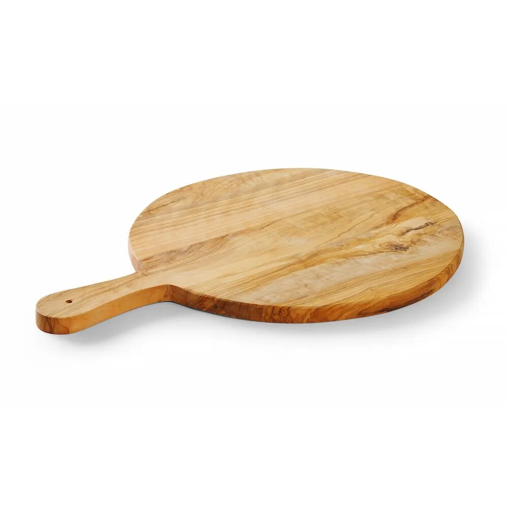 Tavi si cosuri autoservire - Platou rotund din lemn de maslin, diametru 320 mm