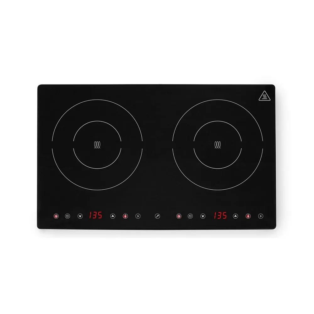 Plite inductie profesionale - Plita dubla inductie Black Line, 3500W, 2 zone de gatit