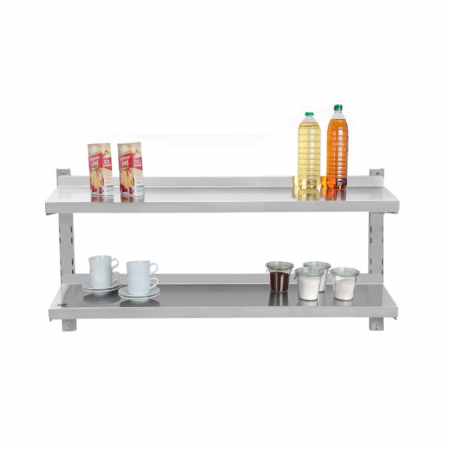 Rafturi inox - Polita de perete din inox dubla reglabila pe inaltime BWR-5