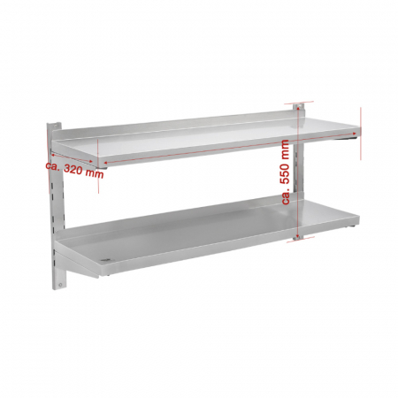 Polita de perete din inox dubla reglabila pe inaltime BWR-5 [1]