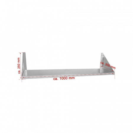 Polita de perete din inox simpla 1000x300 mm BWR-9 [1]