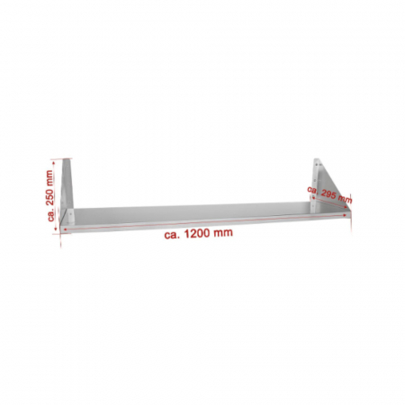 Polita de perete din inox simpla 1200x295 mm BWR-10 [1]