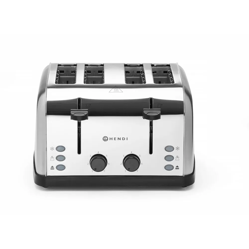Prajitoare paine profesionale - Prajitor paine 4 felii, inox, 1500W, 7 nivele incalzire