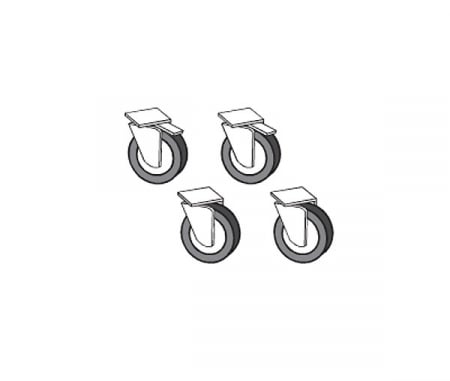 Accesorii mobilier inox - Set 4 roti Ø 75 mm, 2 cu frane
