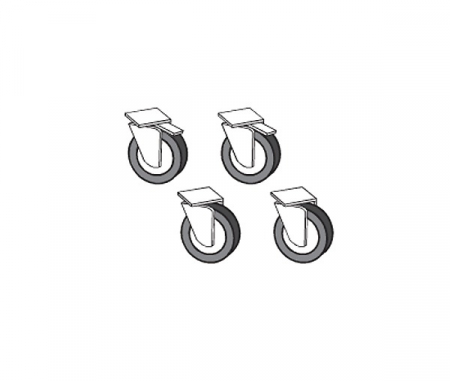 Accesorii mobilier inox - Set 4 roti Ø 125 mm, 2 cu frane