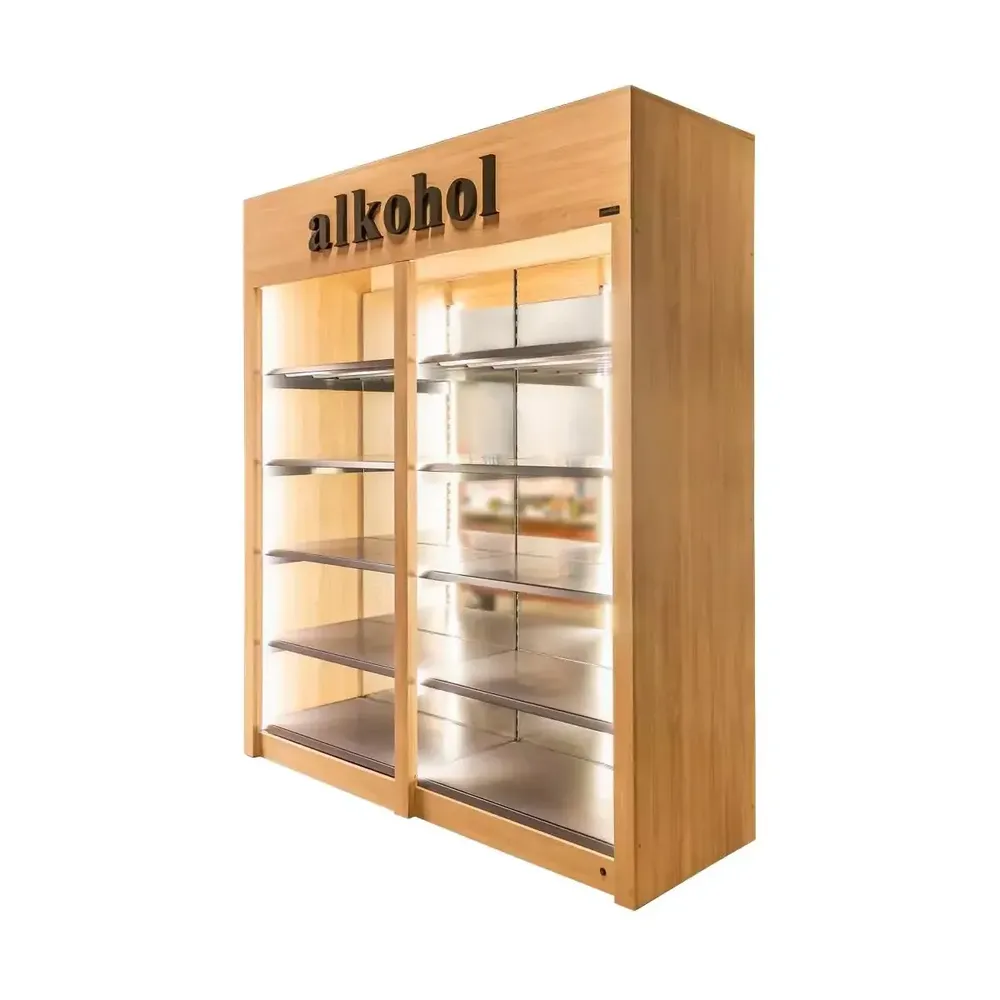 Mobilier pentru magazine - Raft alcool 248cm, stejar Sonoma