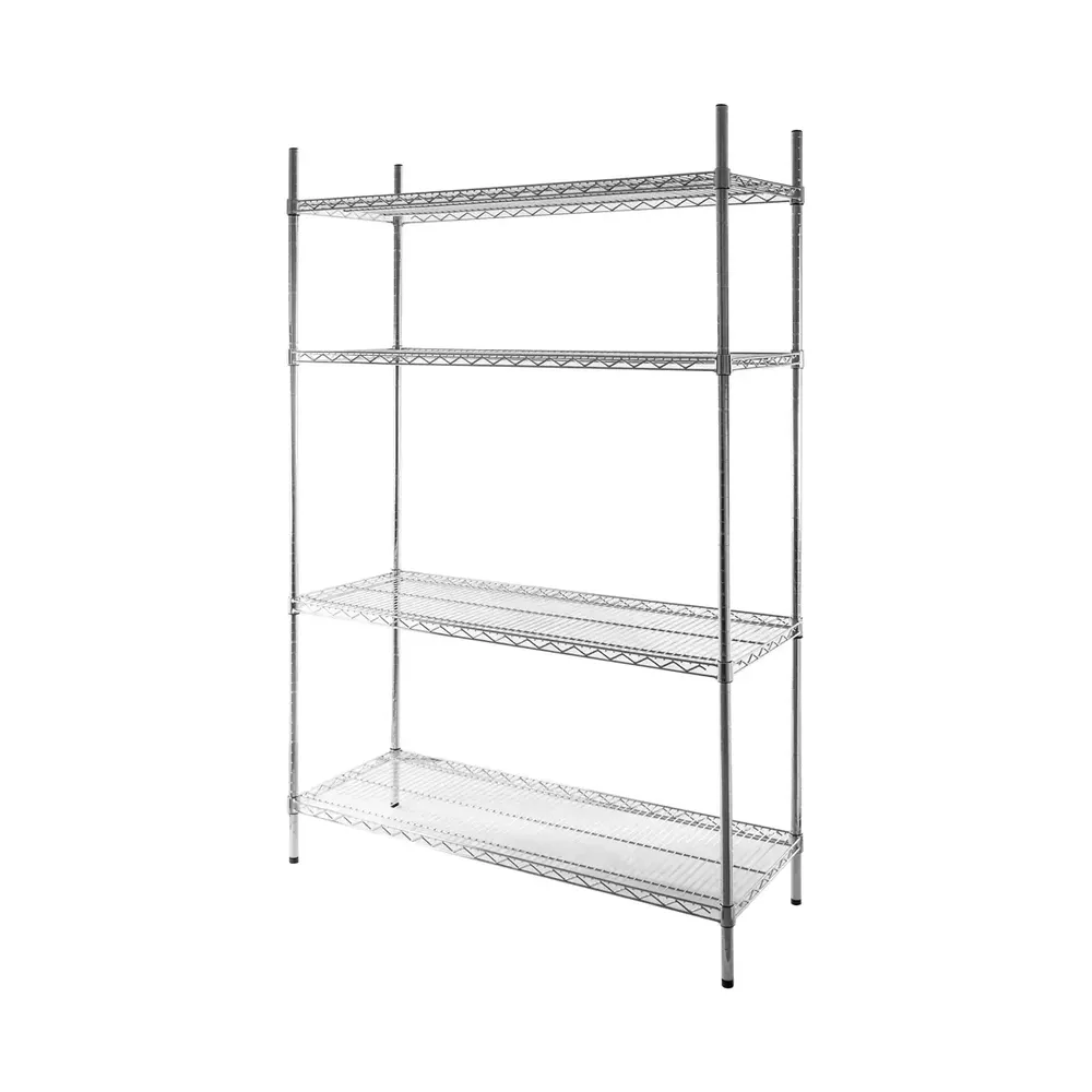 Rastele inox depozitare - Raft cromat 4 polite 150x45x180 cm, uz profesional