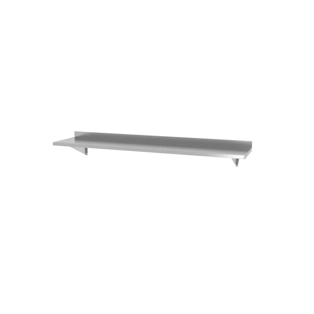 Rastele inox depozitare - Raft de perete cu 2 suporturi din otel, 1400x300x250mm