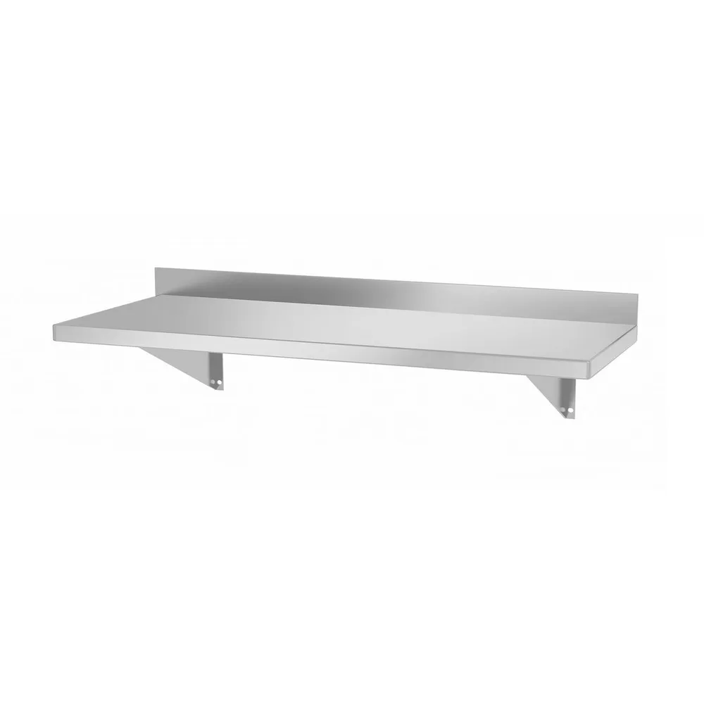 Rastele inox depozitare - Raft de perete cu 2 suporturi din otel, 800x300x250mm