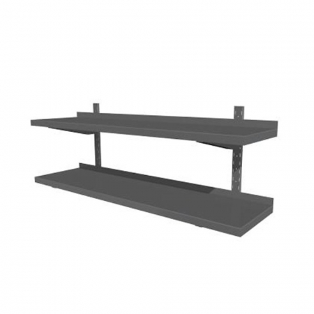 Rafturi inox - Raft de perete din inox cu 2 polite pline reglabile, latimea 300 mm