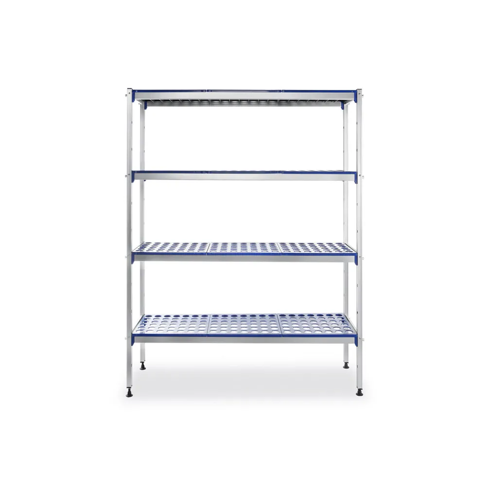 Rastele inox depozitare - Raft depozitare aluminiu 1280x405x1685mm