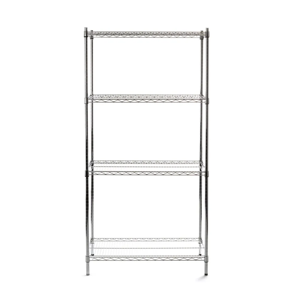 Rastele inox depozitare - Raft depozitare metalic 4 polite, inox, 910x455x1830mm