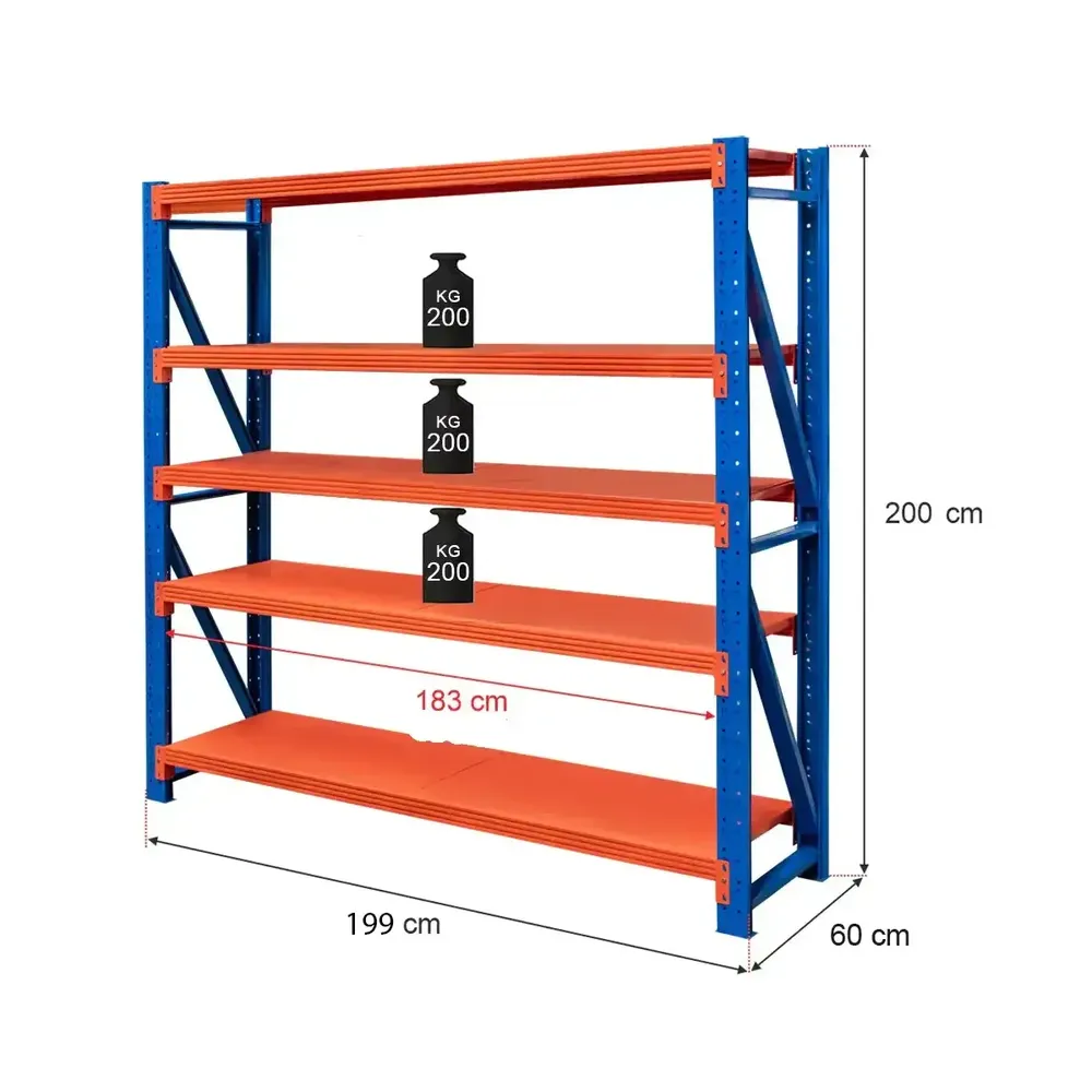 Rafturi metalice de depozitare - Raft magazin 5 rafturi 200x199x60cm