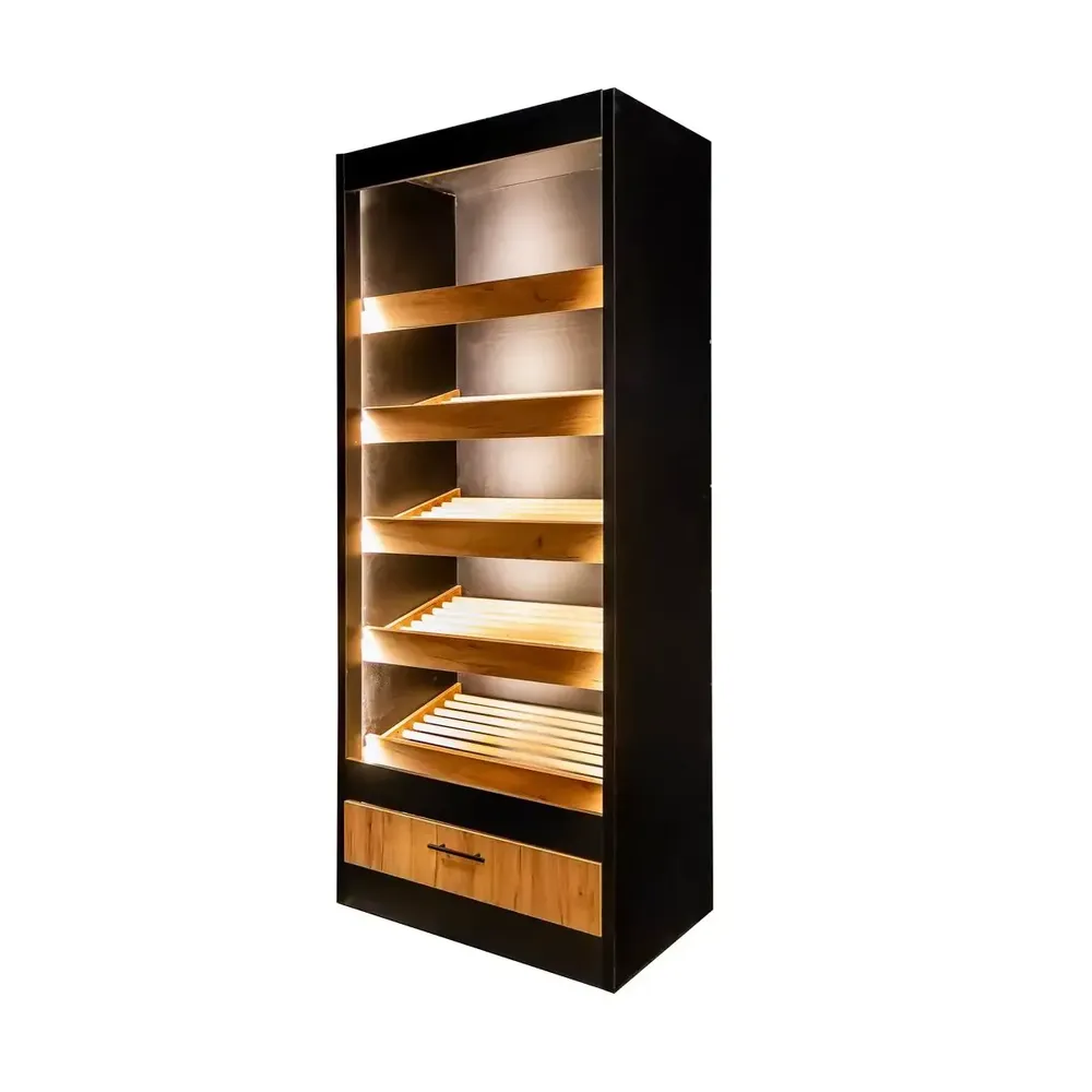 Mobilier pentru magazine - Raft paine modul deschis 205/100cm, stejar kraft
