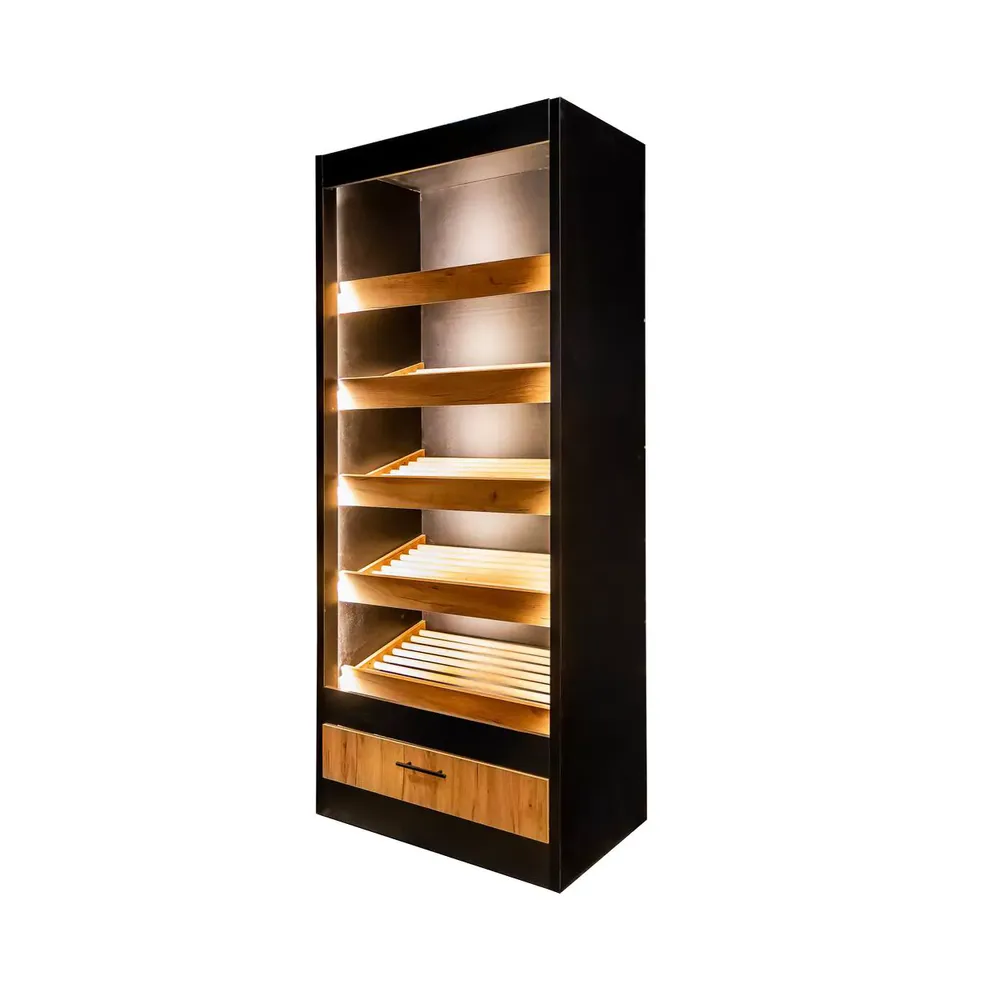 Mobilier pentru magazine - Raft paine modul deschis 205/60cm, stejar kraft
