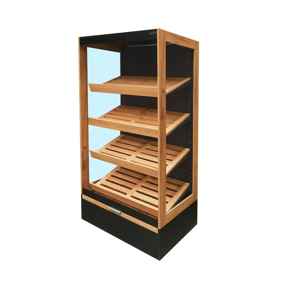 Mobilier pentru magazine - Raft paine modul deschis 205cm, stejar kraft