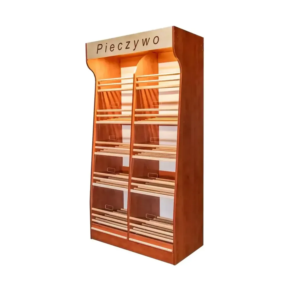 Rafturi pentru produse de panificatie - Raft paine plexiglas, iluminare, 200cm, para polna