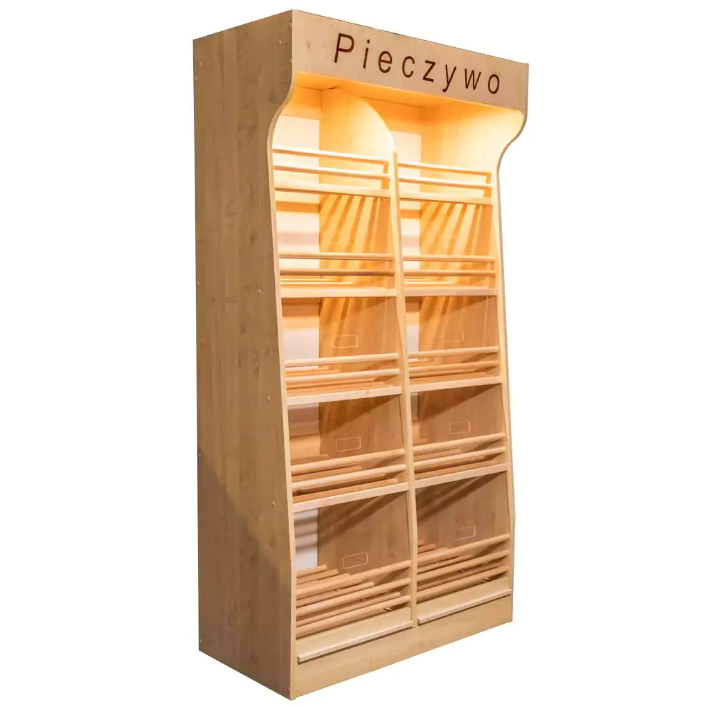 Raft paine plexiglas, iluminare, 200cm, stejar sonoma [6]