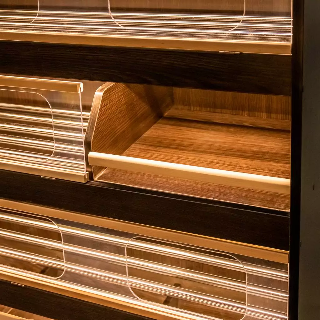 Raft paine plexiglas, iluminare, LED 180cm, wenge [1]