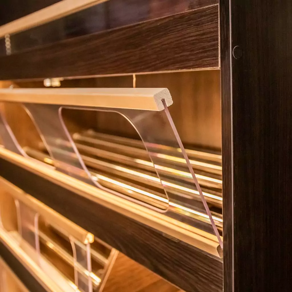 Raft paine plexiglas, iluminare, LED 180cm, wenge [5]