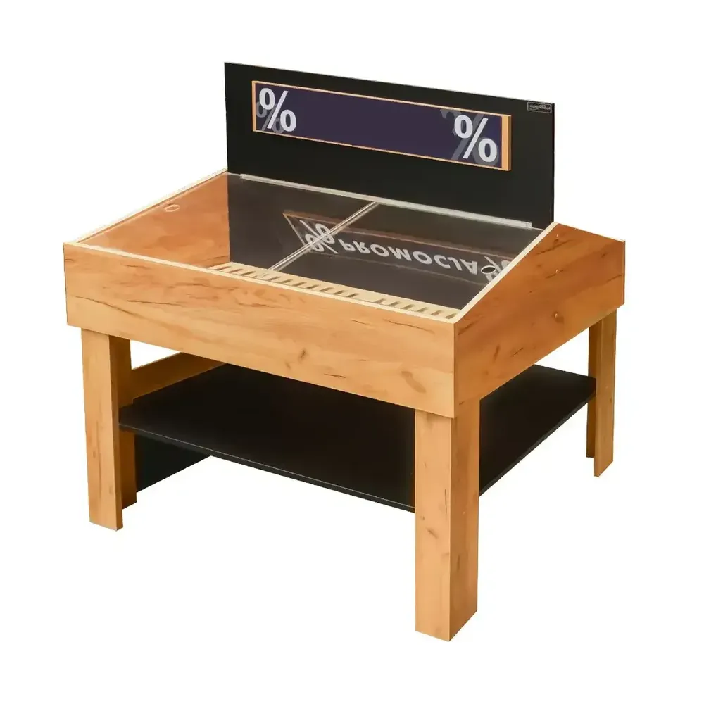 Mobilier pentru magazine - Raft paine promotional 138cm, stejar kraft
