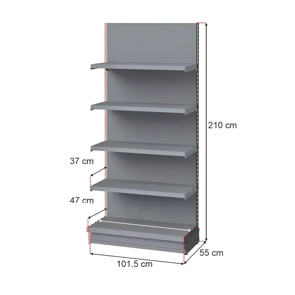 Dotari comerciale - Raft perete 210x100cm extensie, grafit