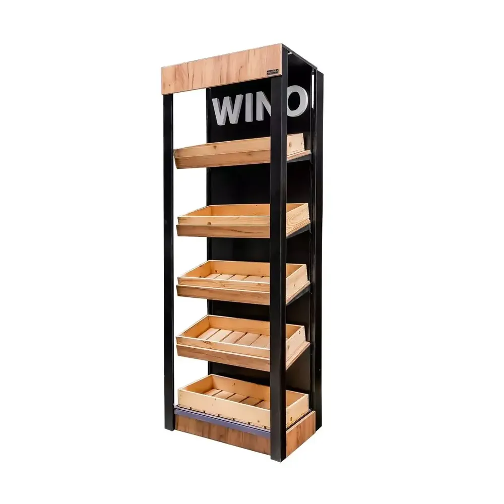 Mobilier pentru magazine - Raft vin 205cm, stejar Kraft