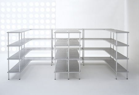 Rastele inox depozitare - Rastele Aluplast din inox cu 4 polite perforate, latime 500 mm