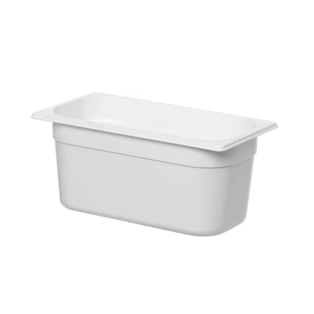Cuve policarbonat - Recipient gastronorm PC alb, GN 1/4, 2.8L, 265x162x100mm