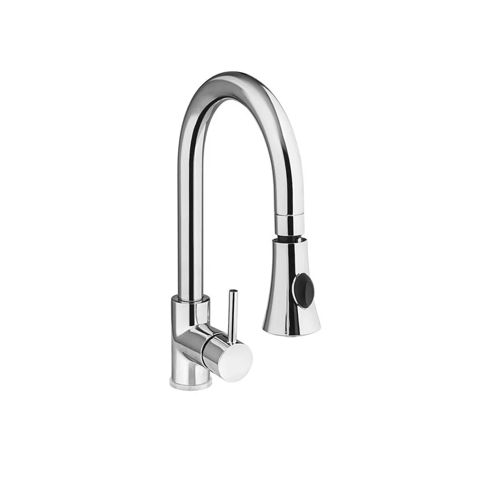 Accesorii mobilier inox - Robinet lavoar cu dus, inox, gura pivotanta, 370 mm