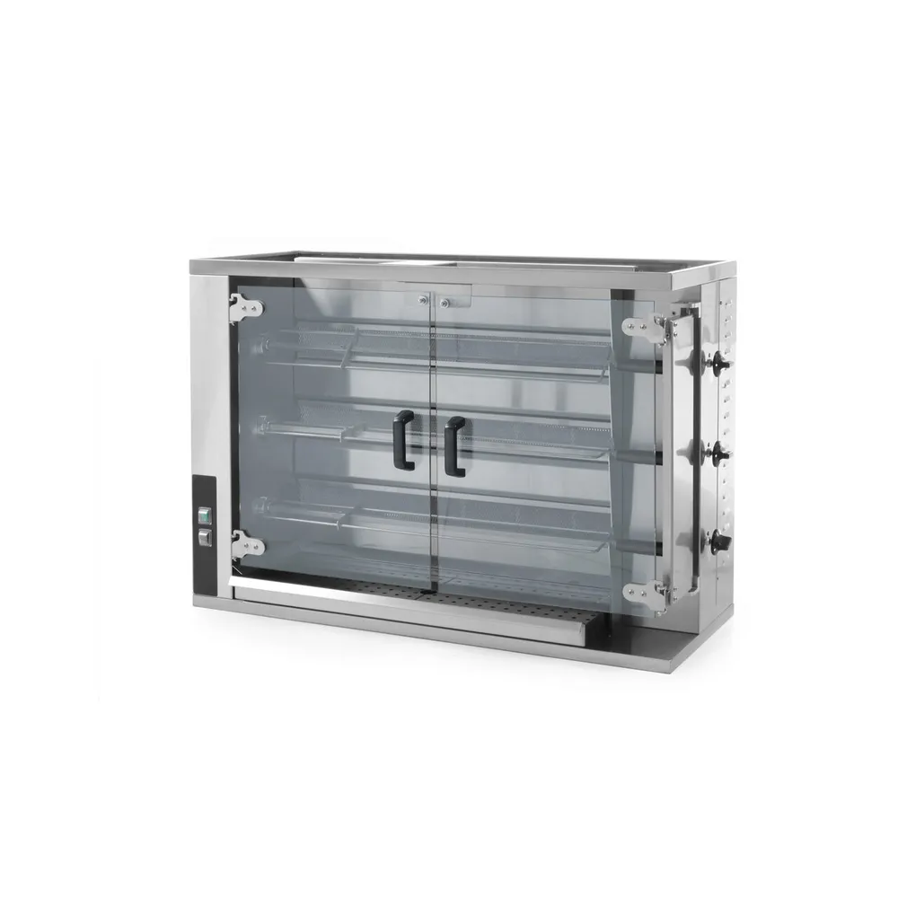 Rotisoare profesionale - Rotisor gaz profesional, 3 frigarui, 12-15 pui, inox