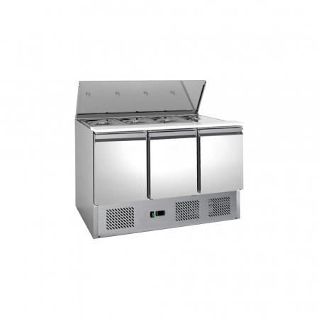 Echipamente Frigorifice - Saladeta inox cu 3 usi, 4 GN 1/1 cu capac, 368 litri, +2+8°C FORCOLD