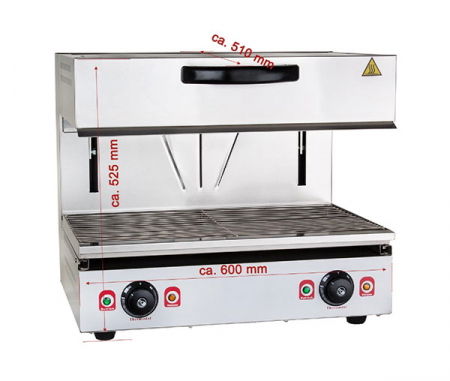 Salamandra profesionala din inox, 580x315 mm, 230V, 3,5kW, BWB-3 [2]