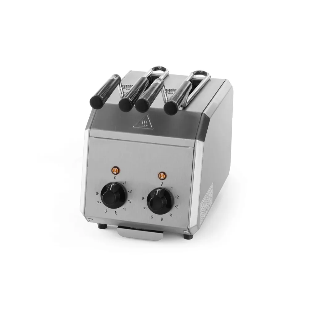 Prajitoare paine profesionale - Sandwich toaster 1200W, 2 gratare separate, timer 8 min