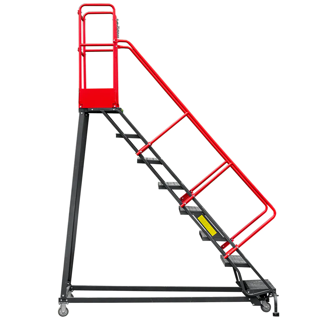 Scara de depozit mobila 204cm, 8 trepte, platforma si frana [1]