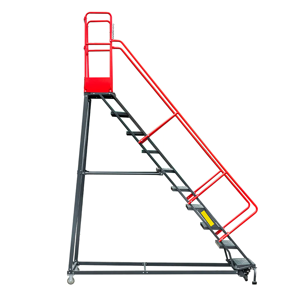 Scara de depozit mobila 255cm, 10 trepte, platforma si frana [3]
