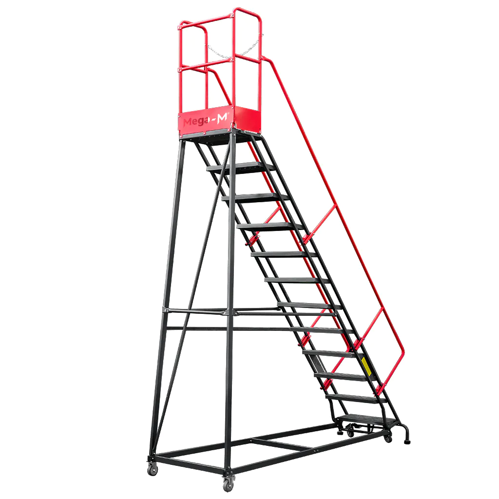 Scara de depozit mobila 306cm, 12 trepte, platforma si frana [3]