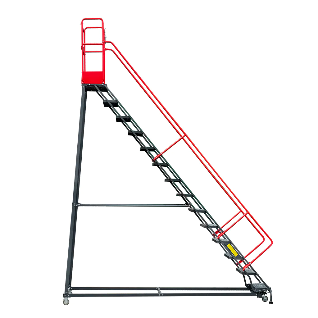 Scara de depozit mobila 357cm, 14 trepte, platforma si frana [3]