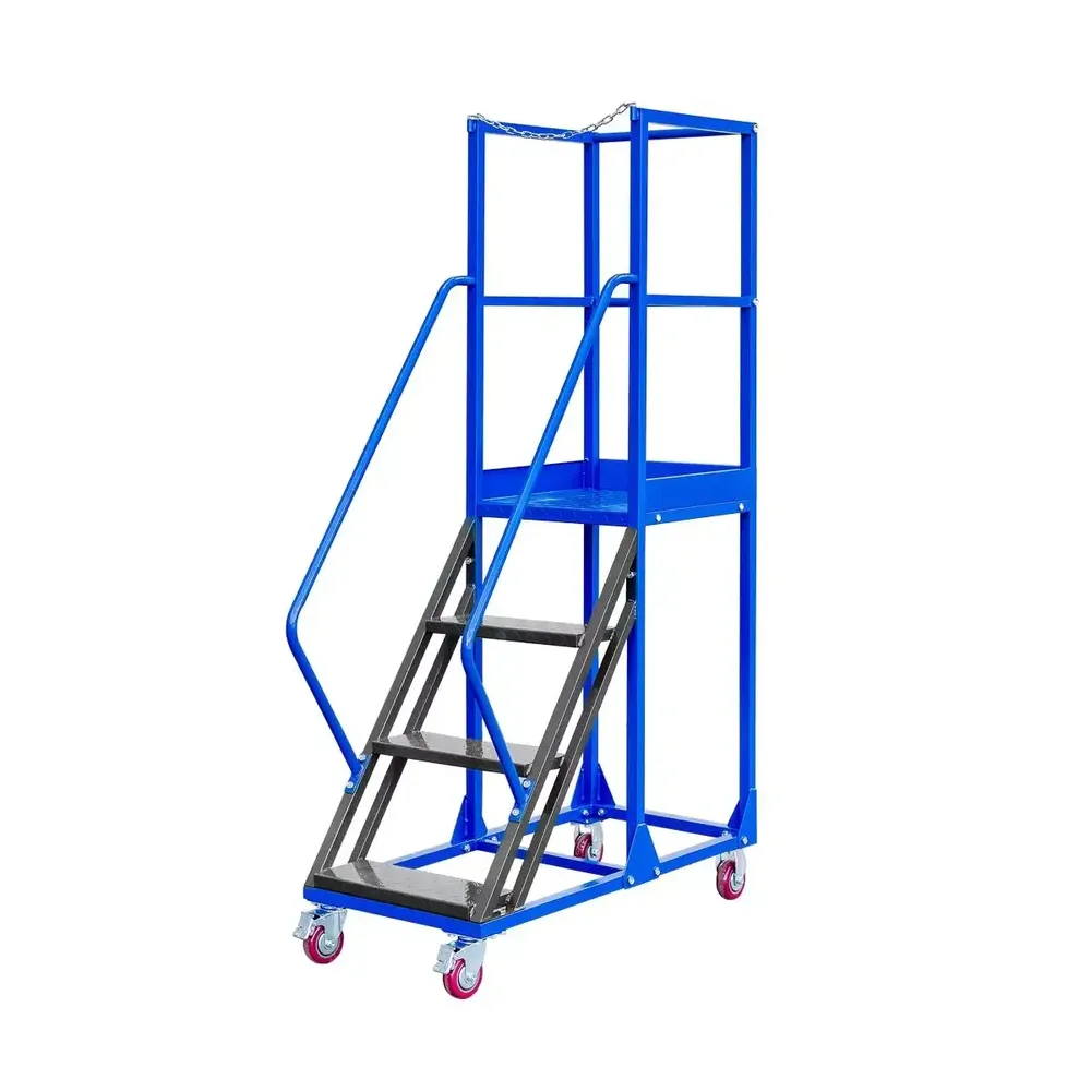 Scari cu platforma mobile - Scara de depozit mobila standard 100cm, 4 trepte, platforma