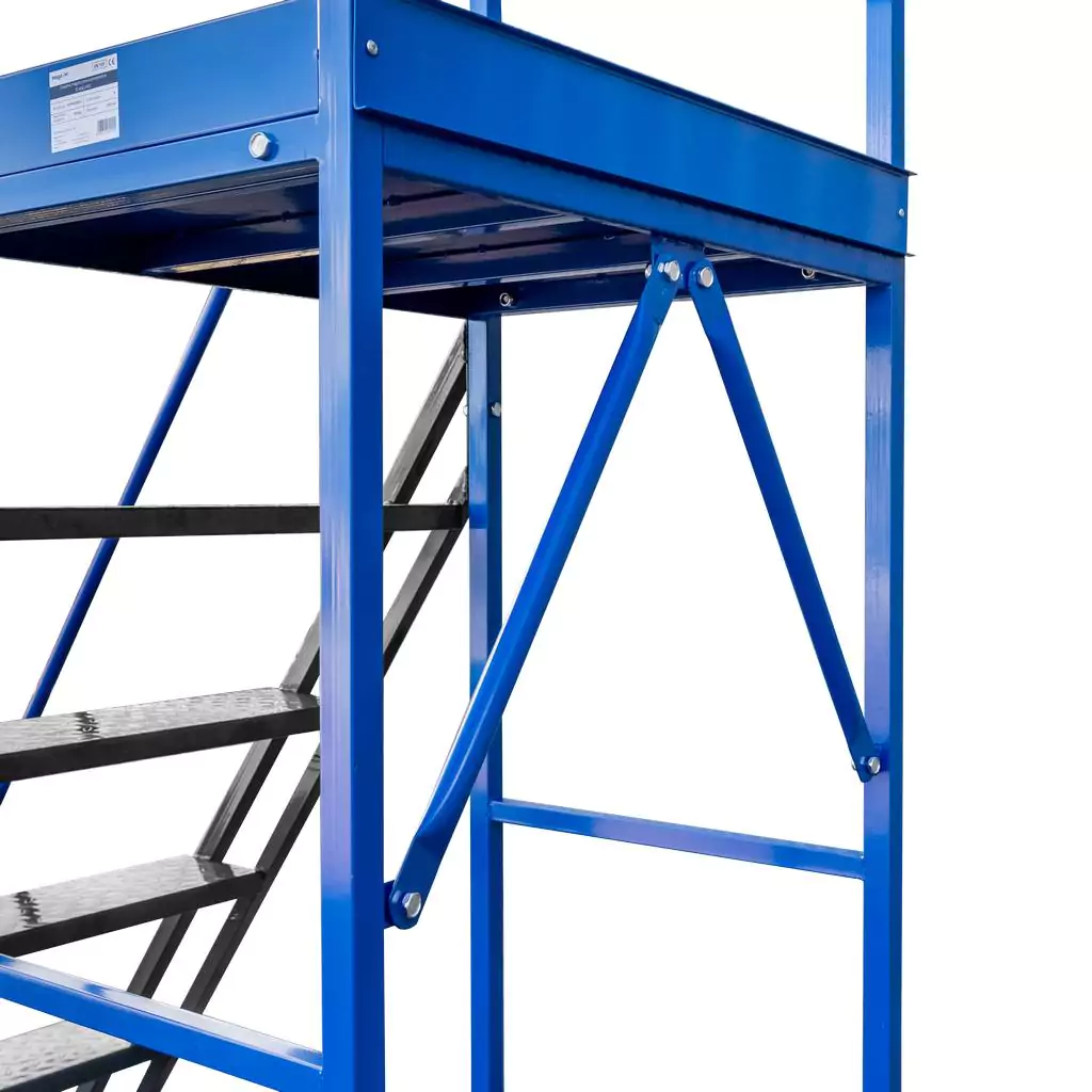 Scara de depozit mobila standard 200cm, 8 trepte, platforma [2]