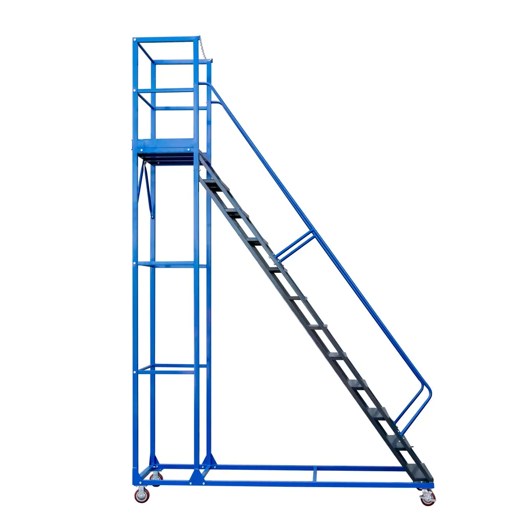 Scara de depozit mobila standard 300cm, 12 trepte, platforma [4]
