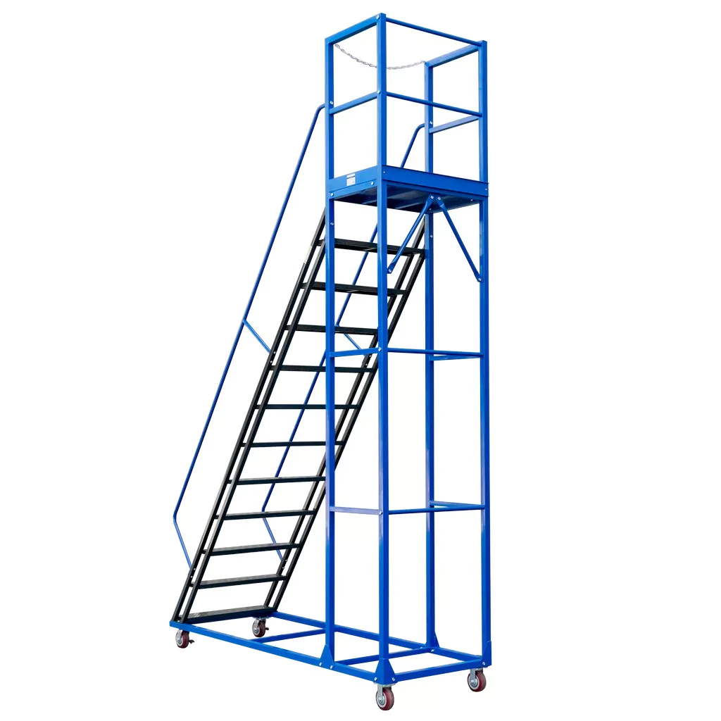 Scara de depozit mobila standard 300cm, 12 trepte, platforma [5]