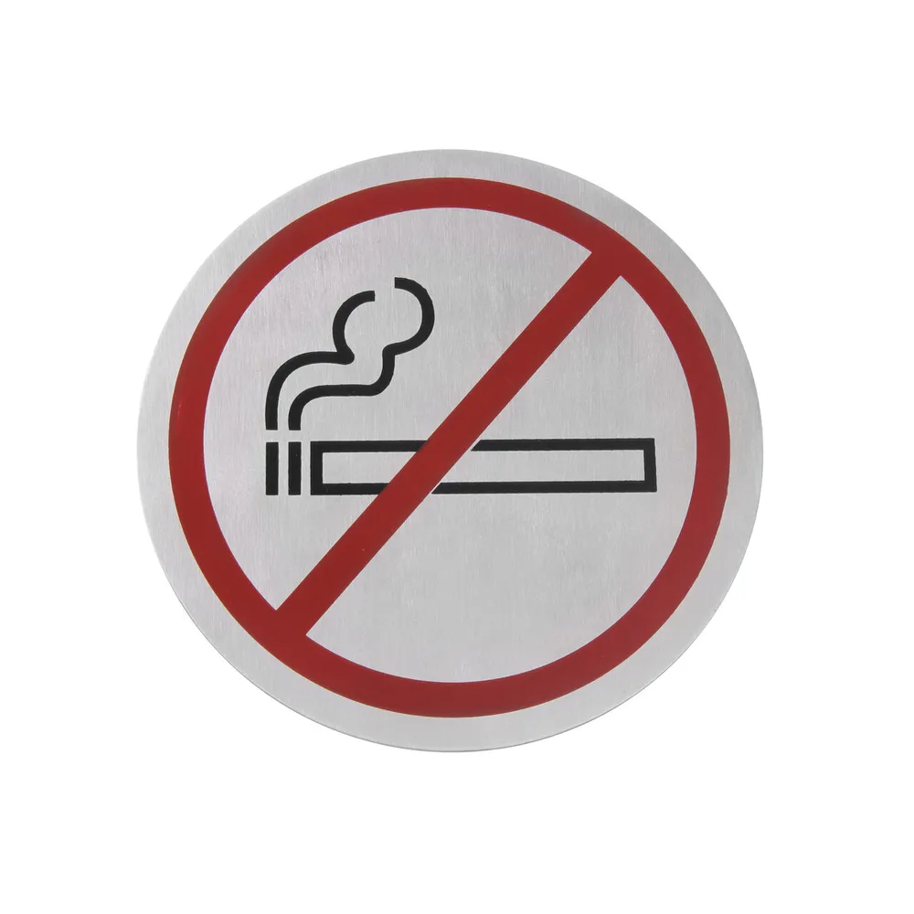 Articole de masa - Semn de usa din inox, 75 mm, Fumatul interzis